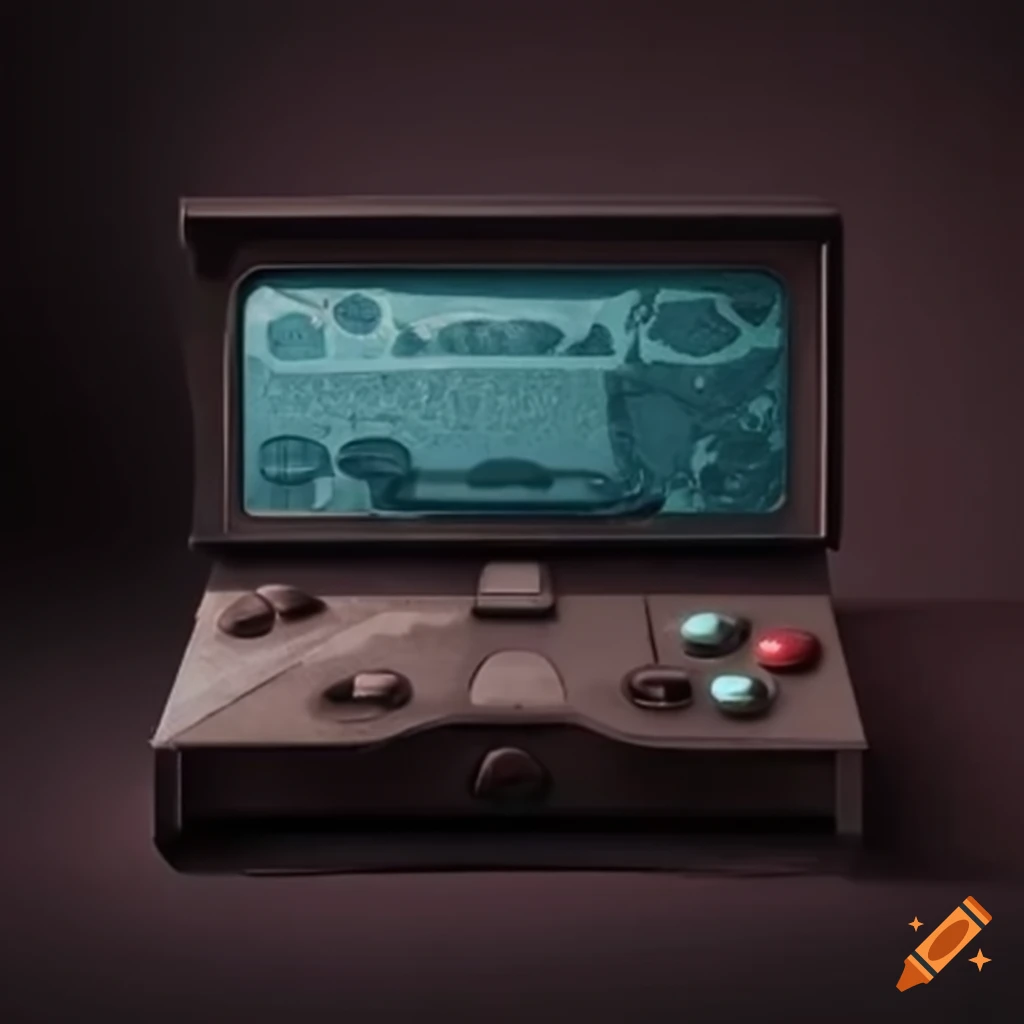 Mysterious and ancient design of a game console on Craiyon