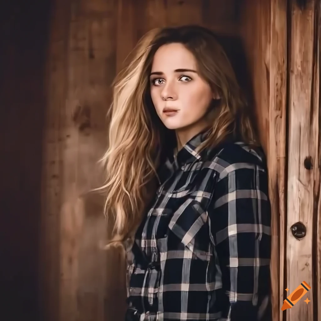 actress Addison Timlin looking scared through a barn door