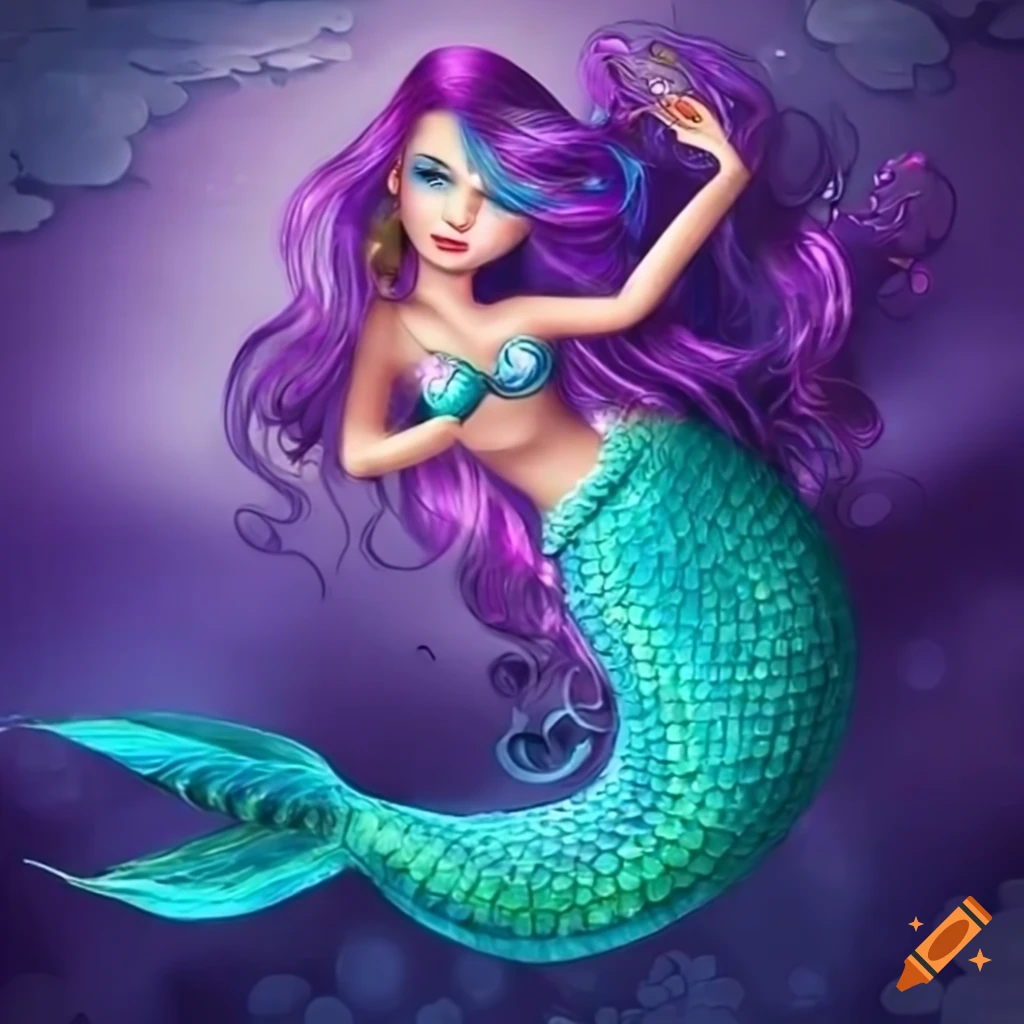 Beautiful Mermaid Sublimation Clipart (2636295)
