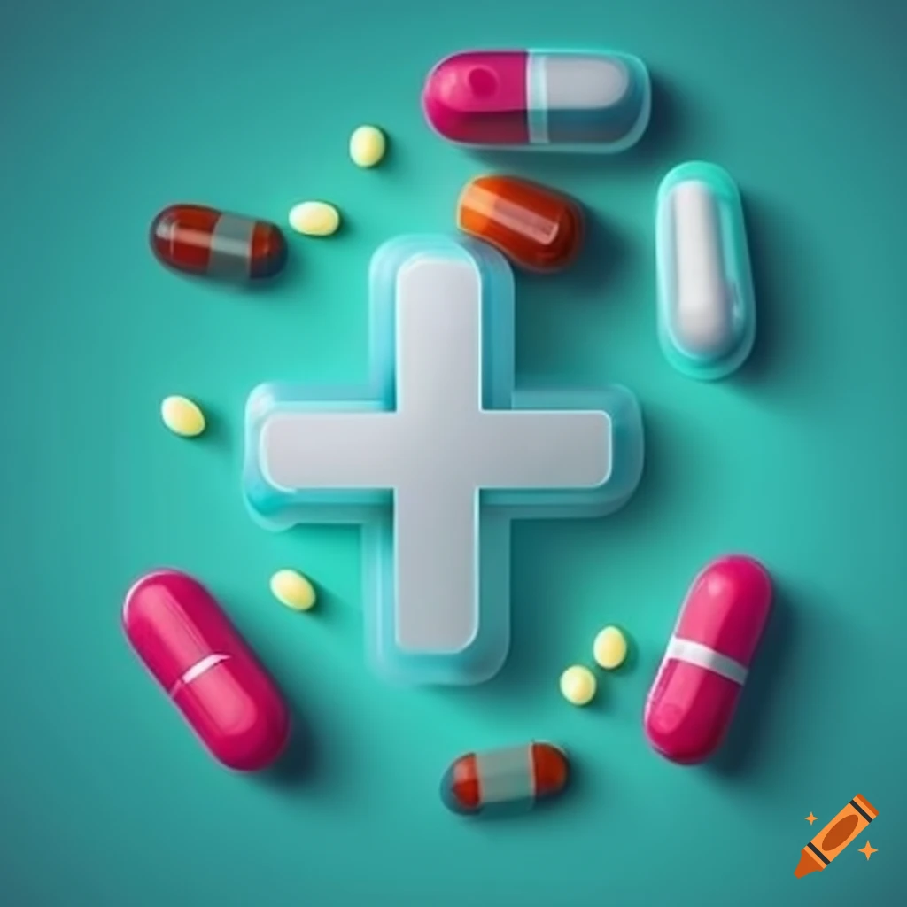 antibiotics packaging with medical symbol