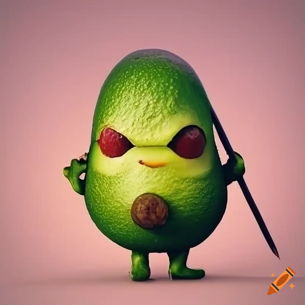 Avocado ninja illustration on Craiyon