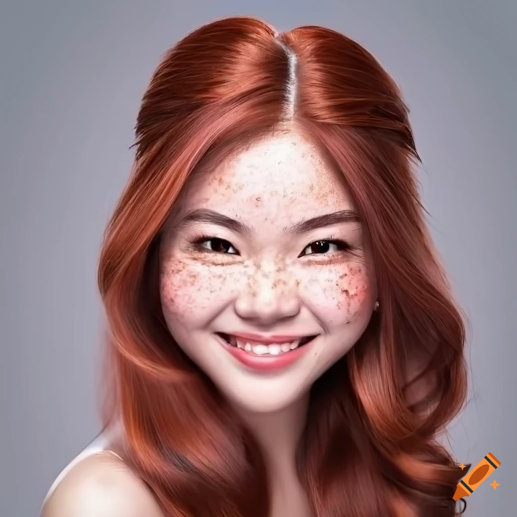 portrait of a beautiful woman with freckles and auburn hair