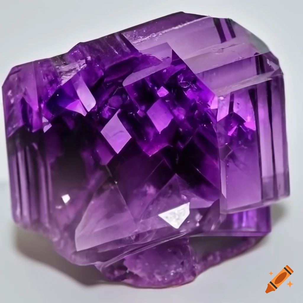 Amethyst crystal on white background on Craiyon