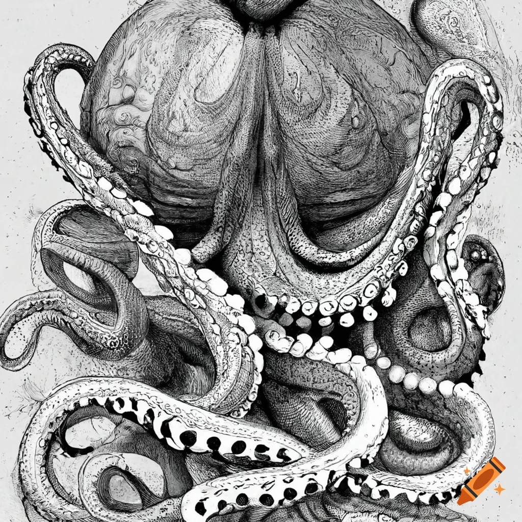 Octopus Butler a Detailed Realistic Art Graphic of an Anthropomorphic  Octopus · Creative Fabrica