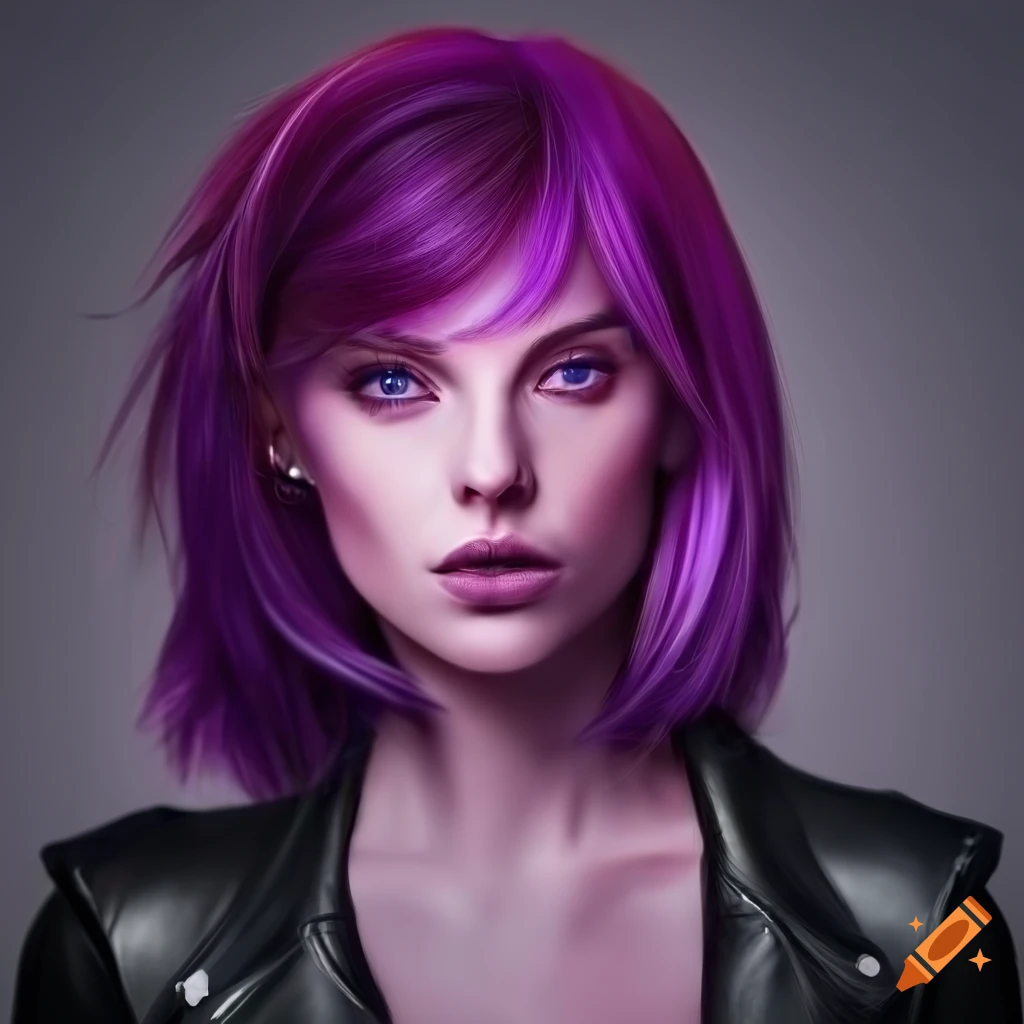 Portrait of a female pixie with purple eyes