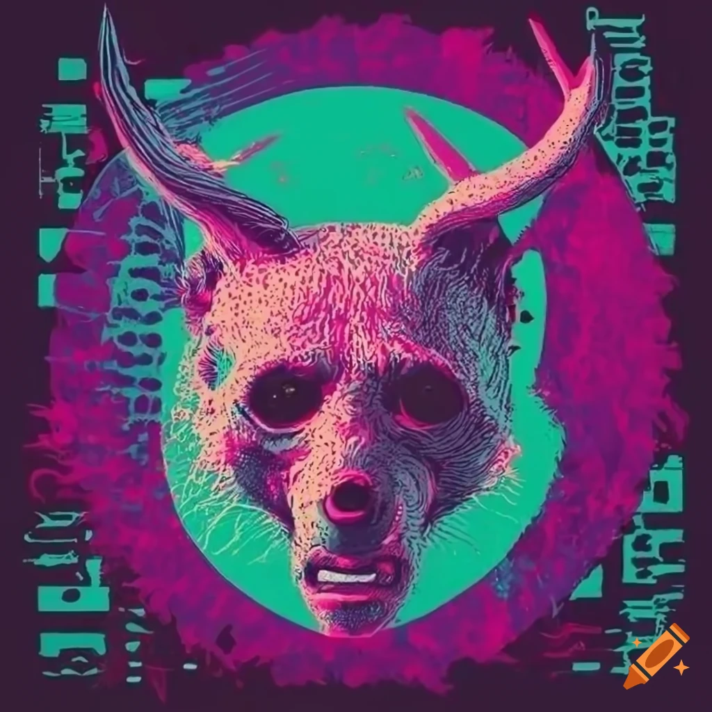 Poster for a noise music festival with a strange animal head on Craiyon