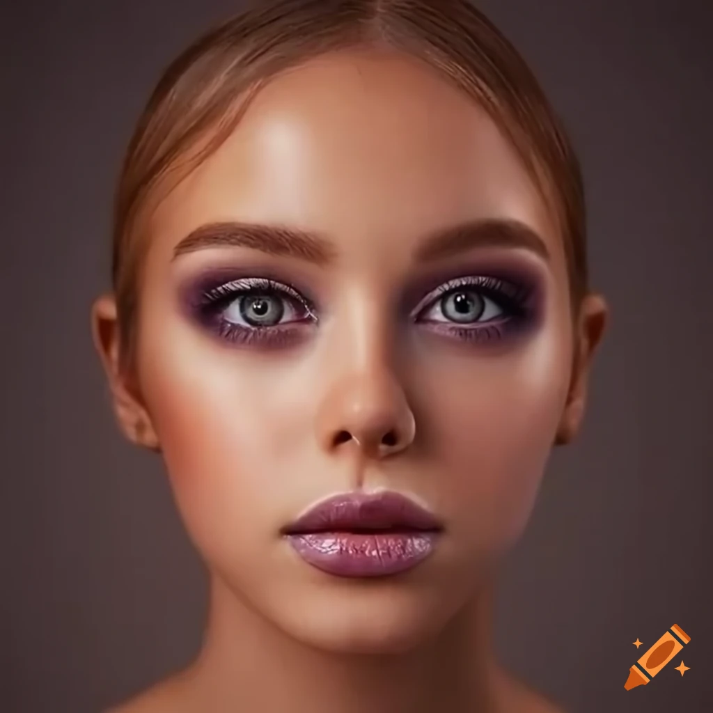 portrait of a girl with bold brown eyes and a chubby face
