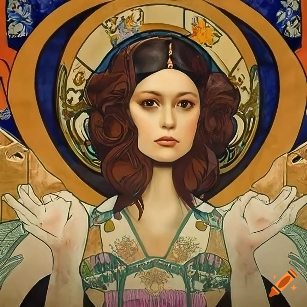 Collage artwork combining artistic elements of eckmann, rivera, and