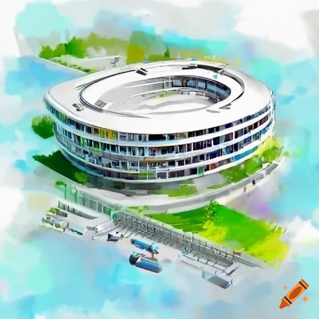 architectural model of a modern campus
