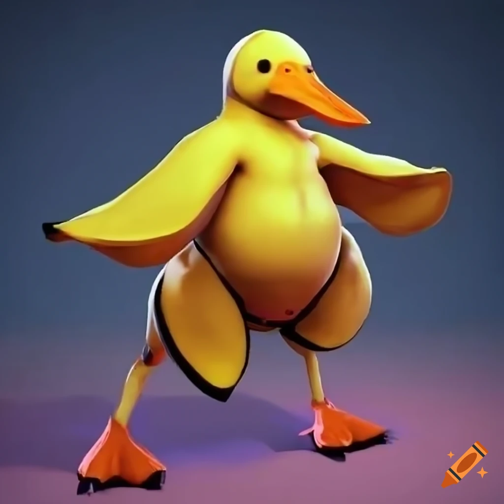 "Banana Duck" in "Street Fighter 6"; 3D render
