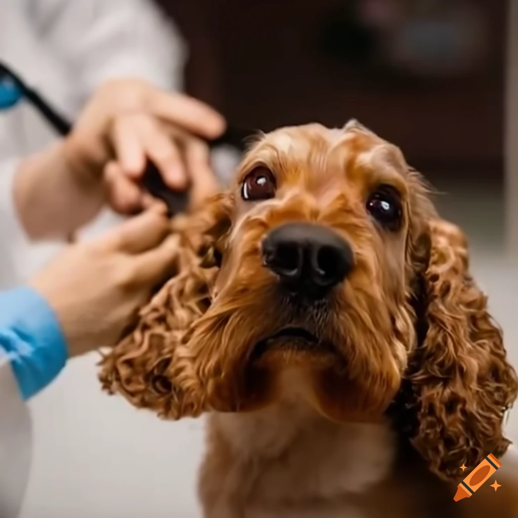 perro cocker siendo operado en un quirófano