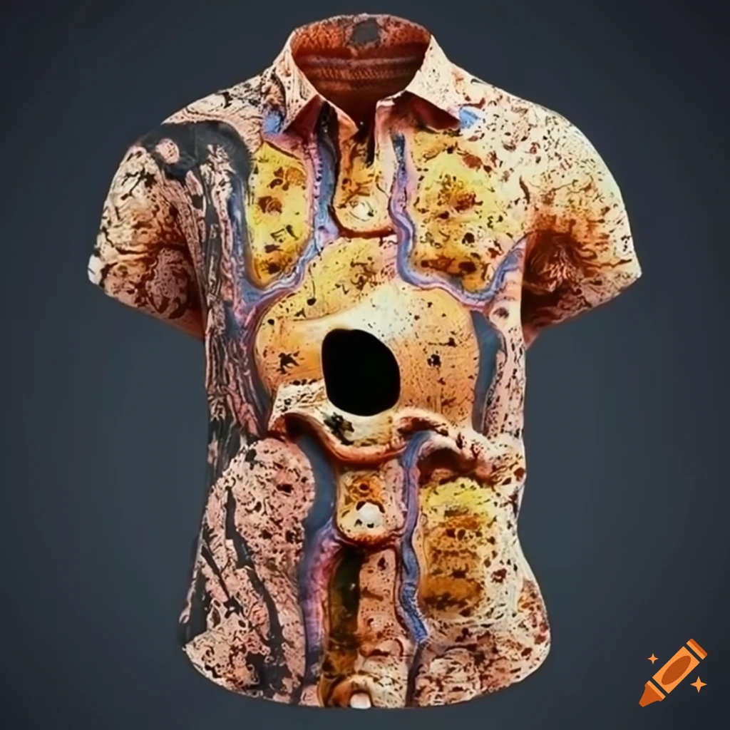 men's shirt with egg and yolk design