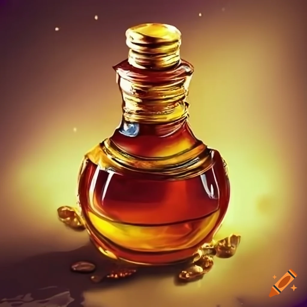 image of a magical golden healing potion
