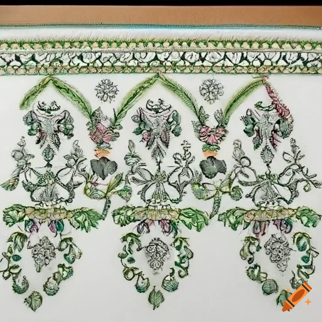 Draw Saree Border For Embroidery Design || Pencil Sketch Drawing - YouTube