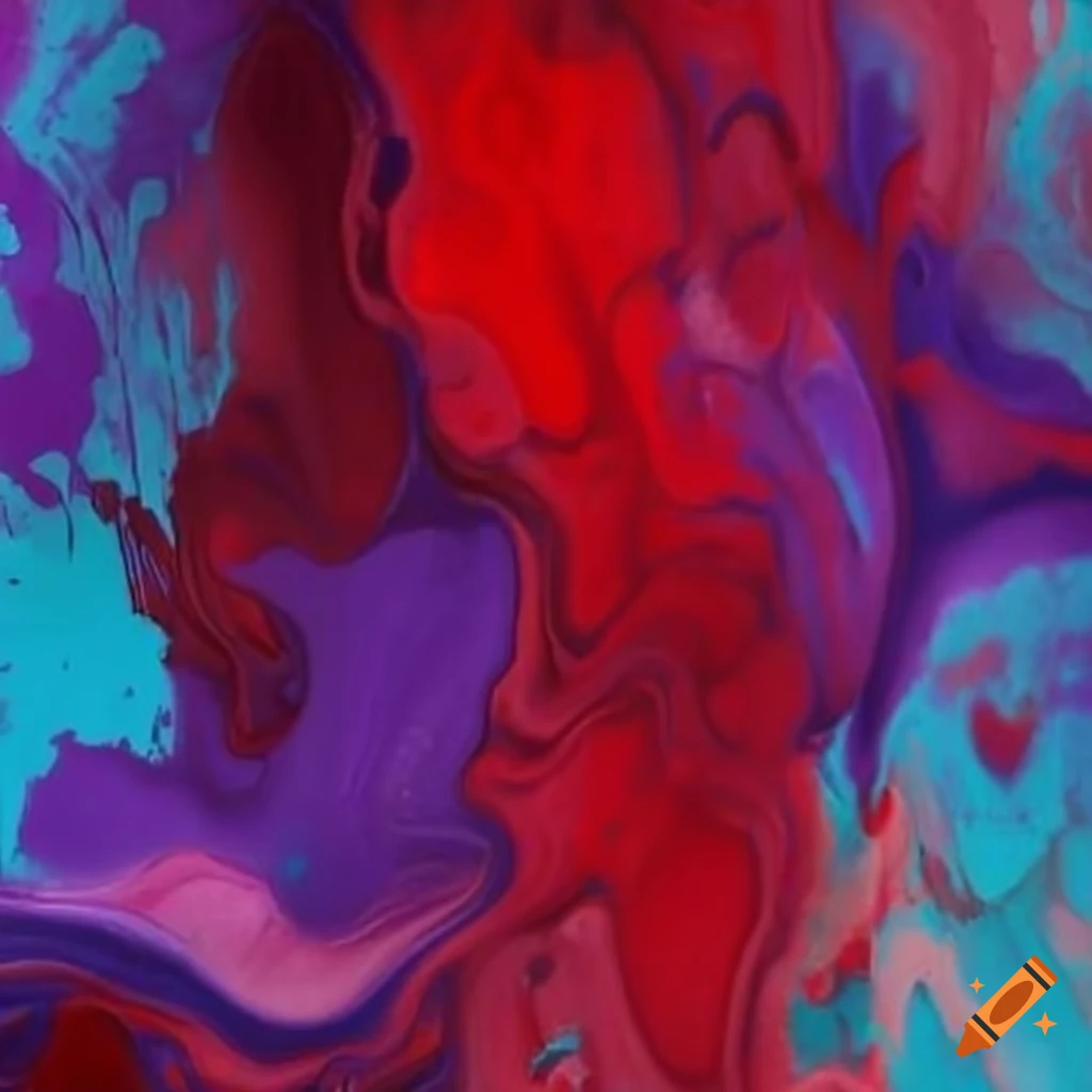 abstract art with colorful paint blotches on canvas