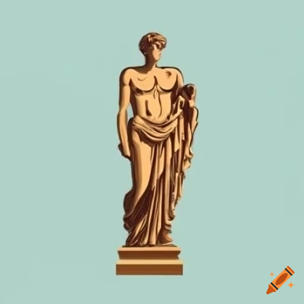 Modernized sculpture of a Greek god on Craiyon