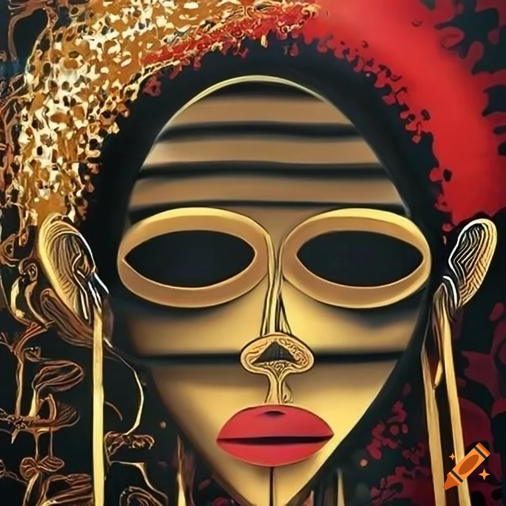 Wilfredo Lam style abstract African tribal artwork