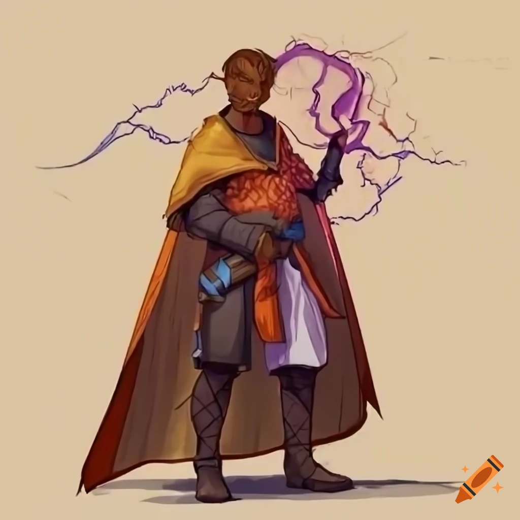digital art of a DnD artificer with gadgets and a cloak on Craiyon