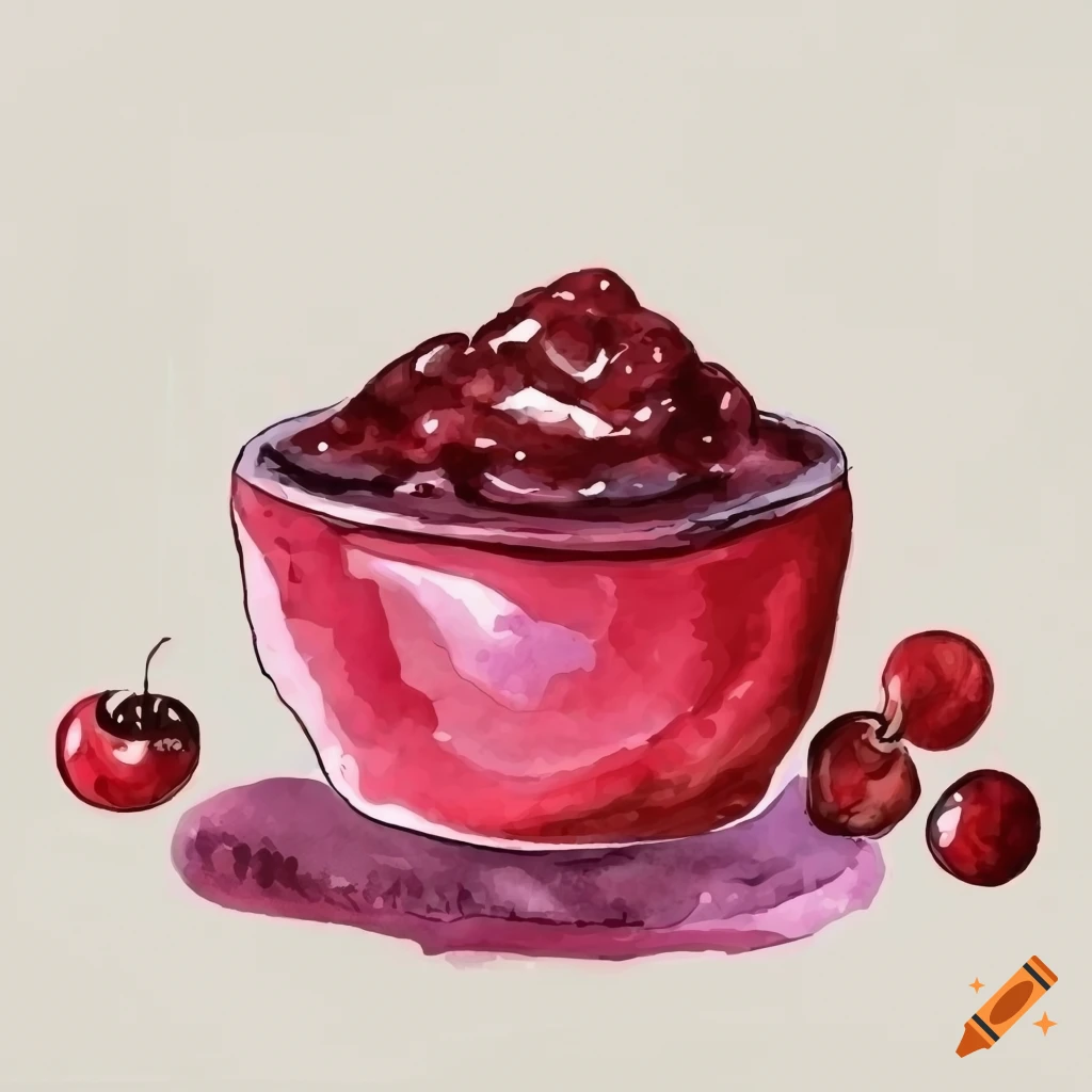 Hand drawn cranberry sauce illustration
