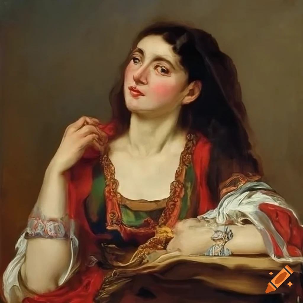 portrait of a young slavic woman by Eugène Delacroix
