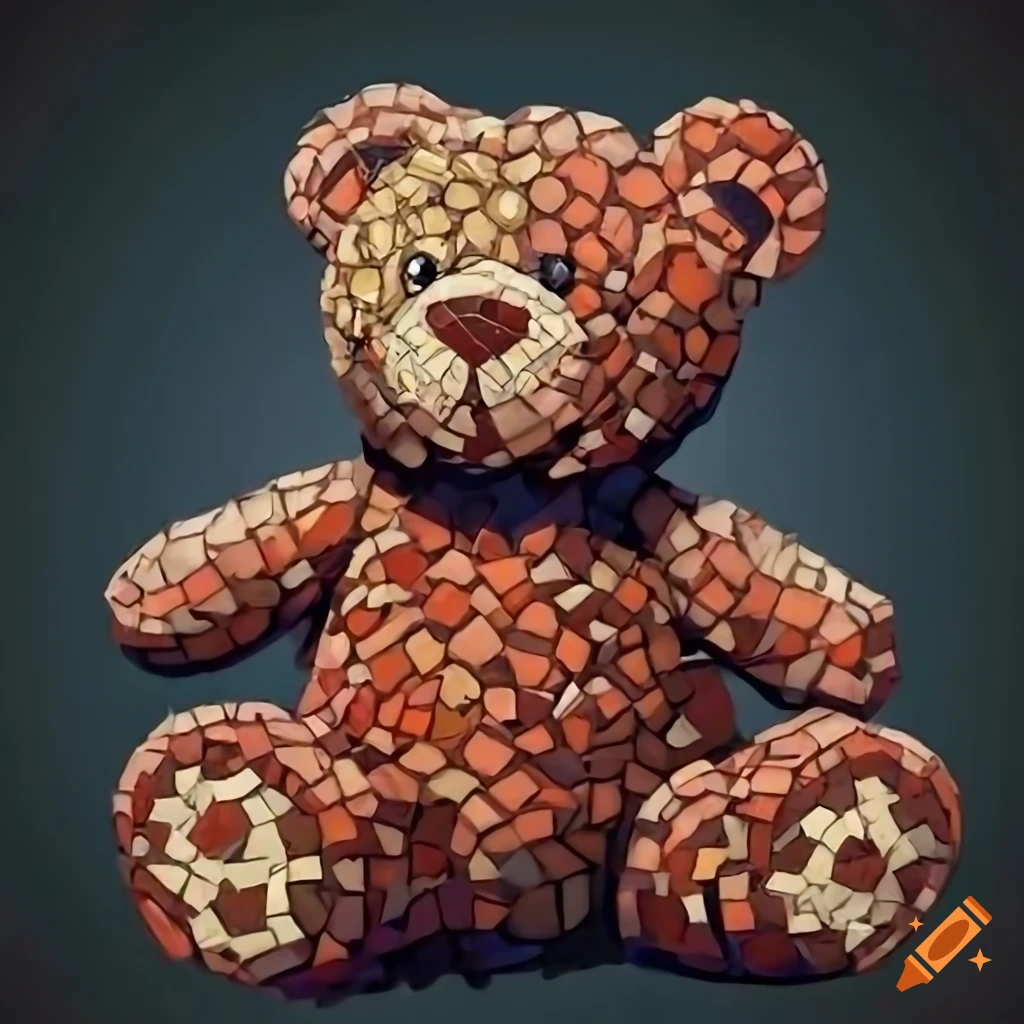 mosaic of a teddy bear