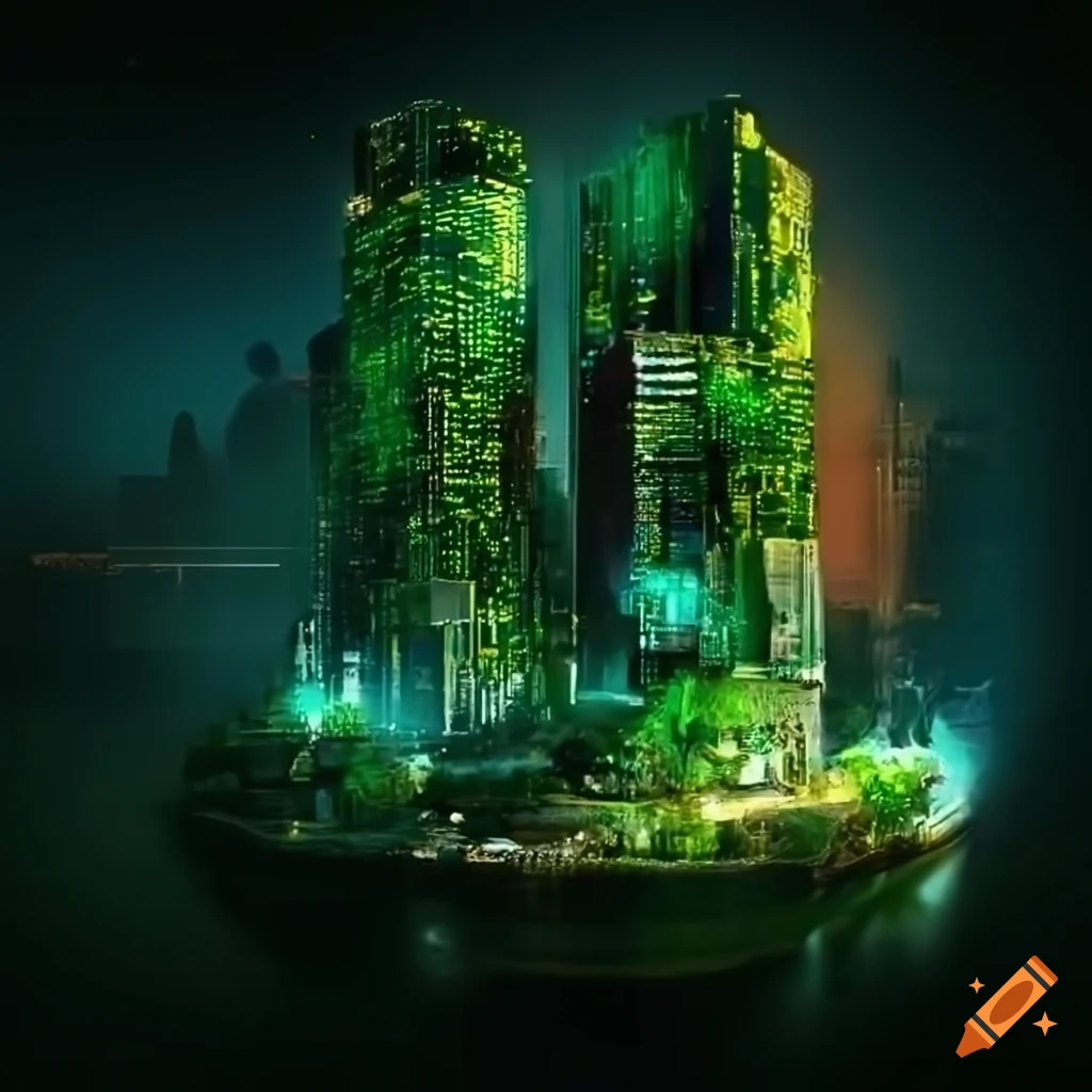 Digital art of an urban jungle on Craiyon