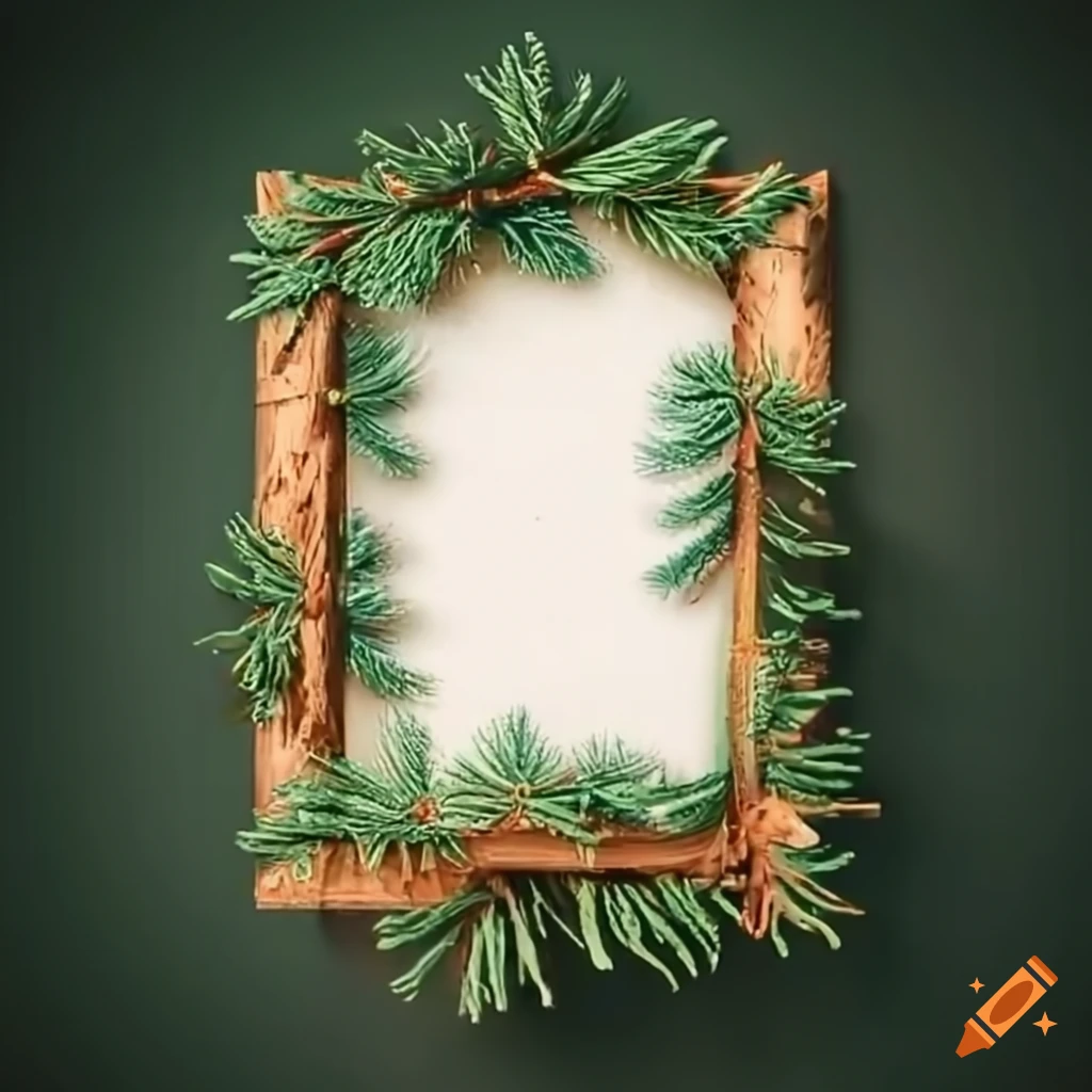 Pine tree picture frame on Craiyon