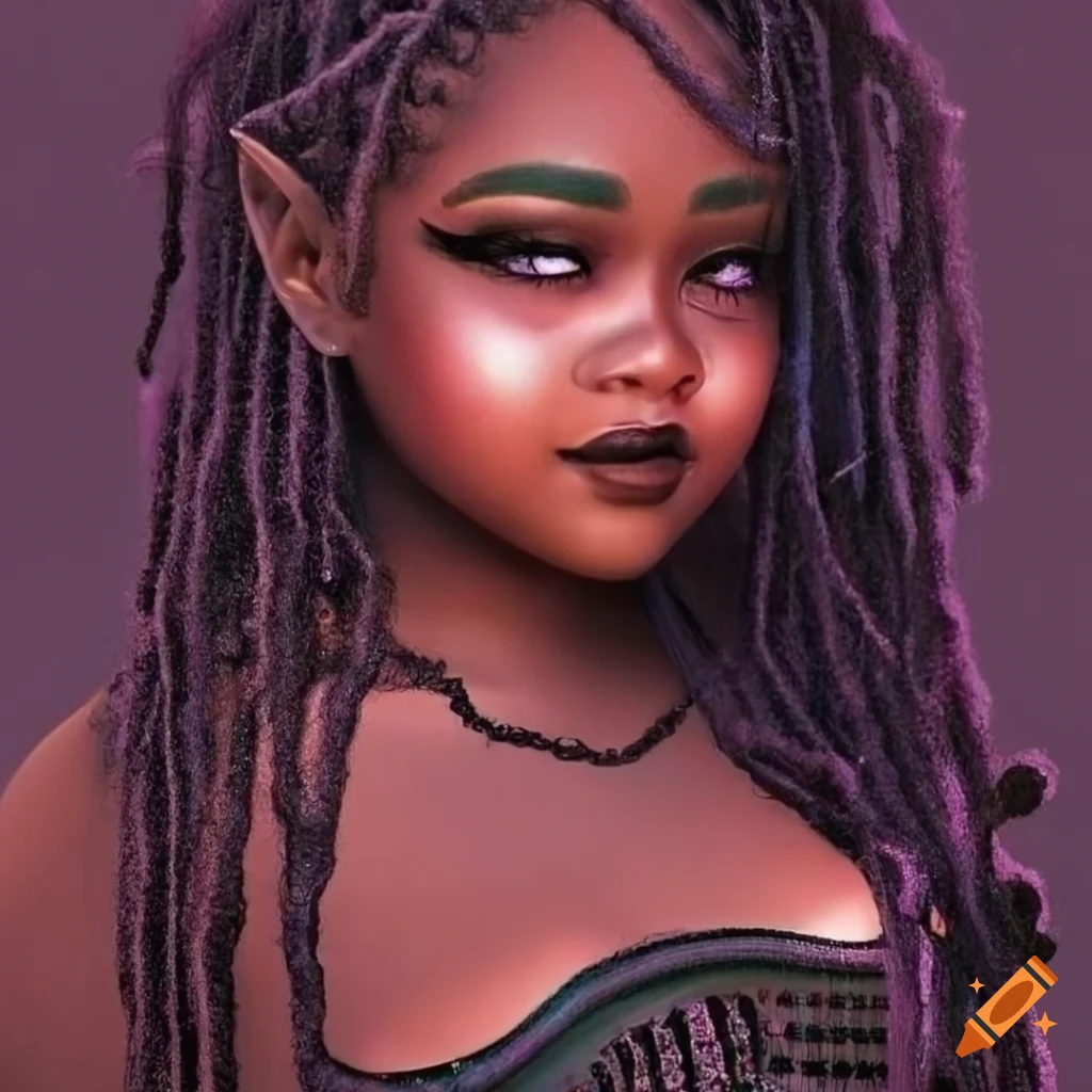 Portrait Of A Stunning African American Woman In A Goth Pastel Dress 8375