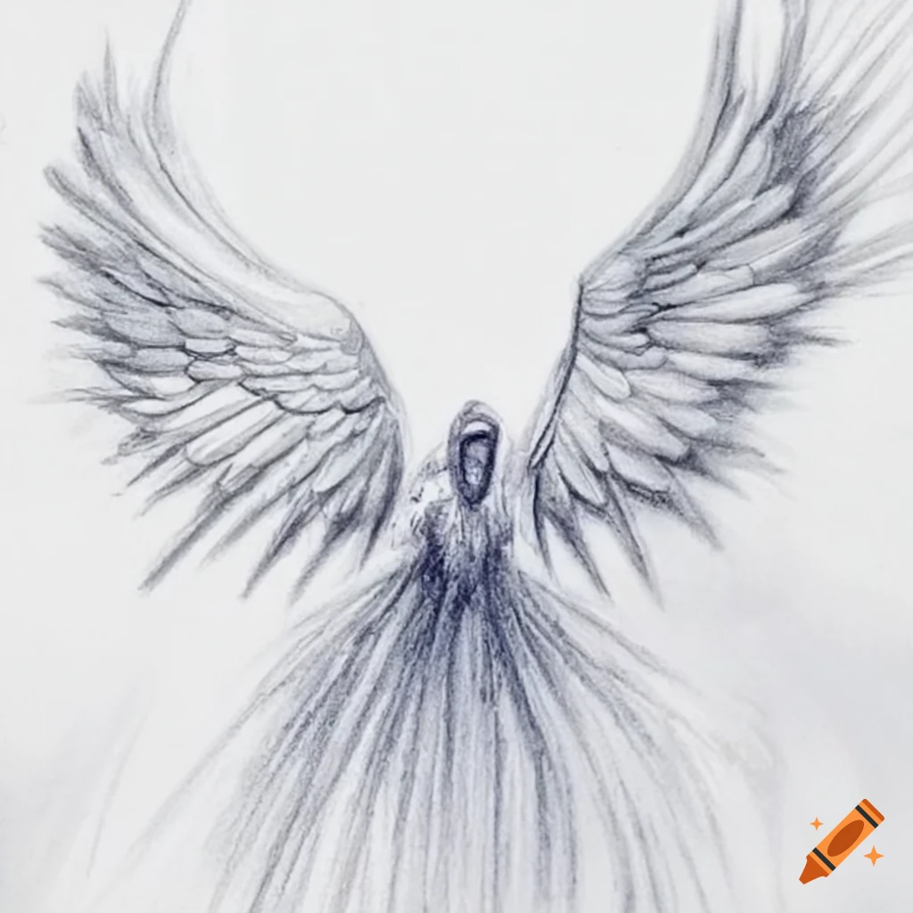 Angel Pencil Sketch - Desi Painters