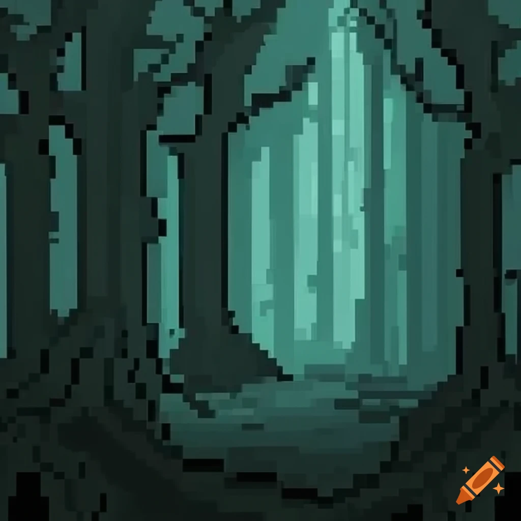 pixel art of a spooky forest