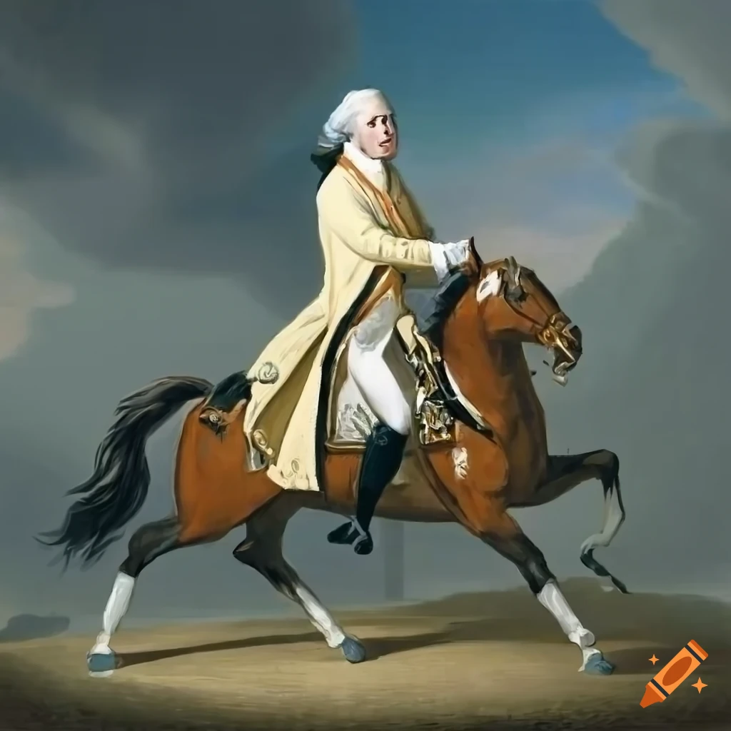James Madison on horseback with pistols