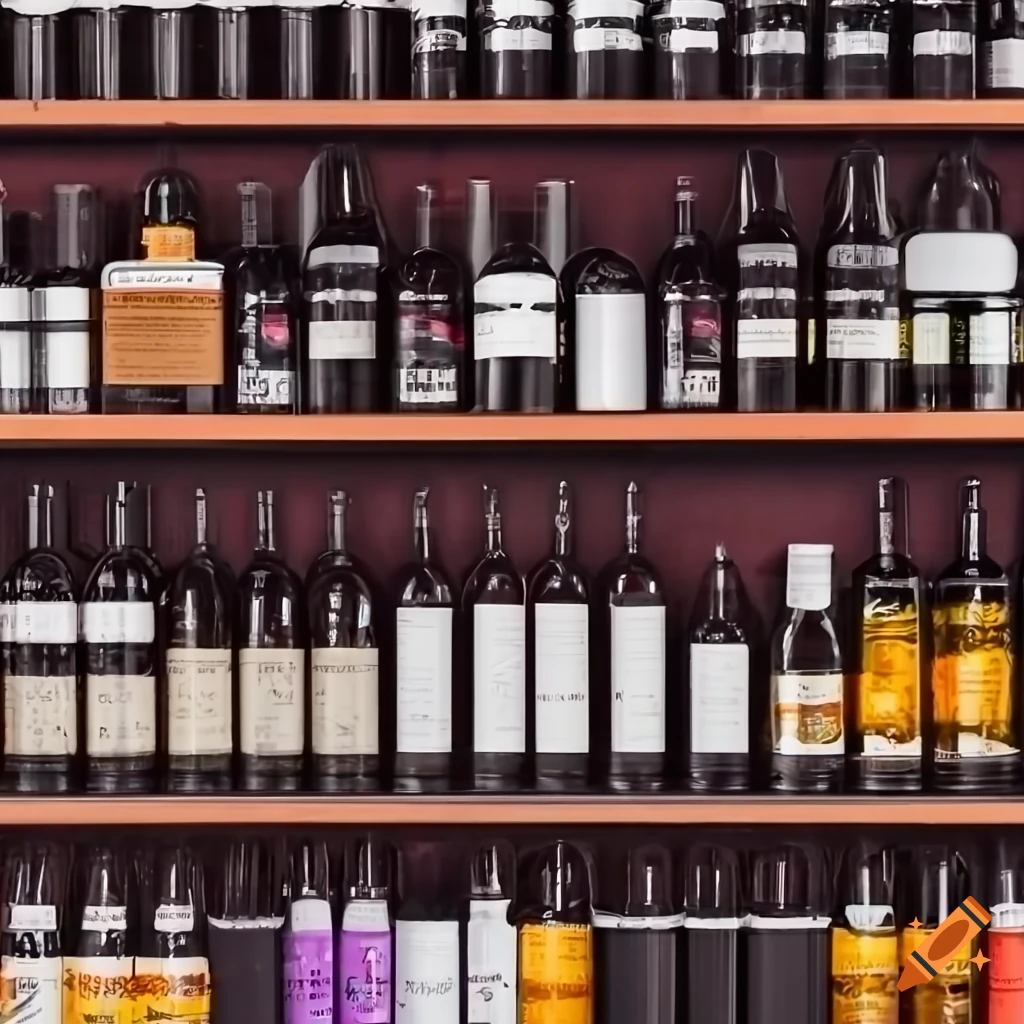 Display of alcohol and tobacco products on Craiyon