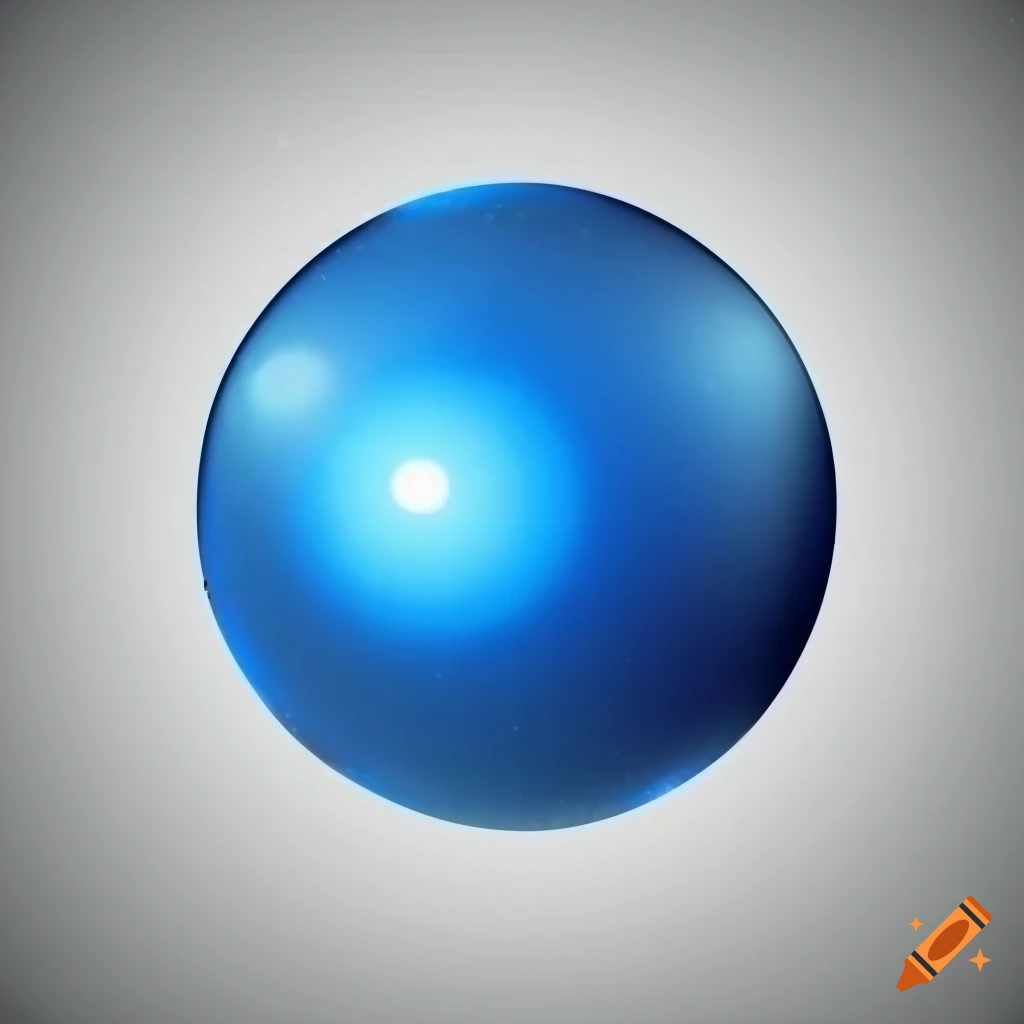 Shiny blue sphere on a white background on Craiyon