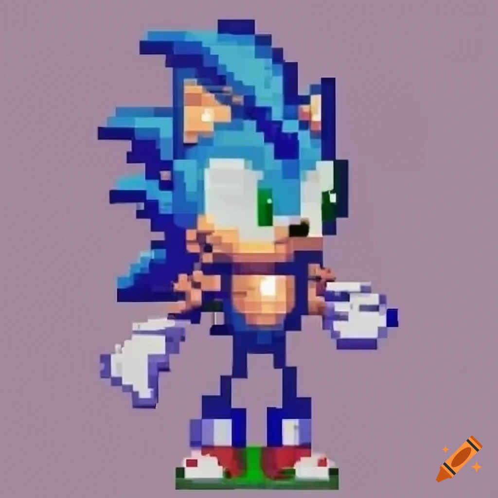 Imagem: Dark Sonic Sprite, Pixel Art Maker