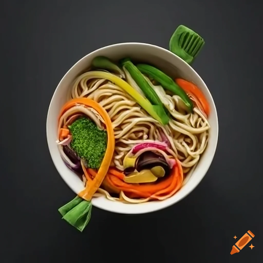 bowl of colorful vegetable noodles