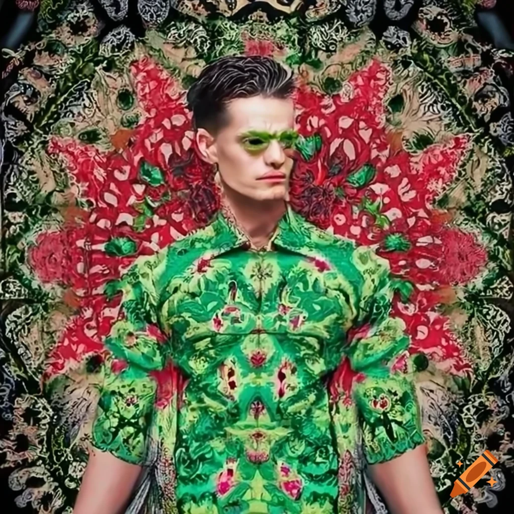 Men's shirt with green and red watermelon design on Craiyon