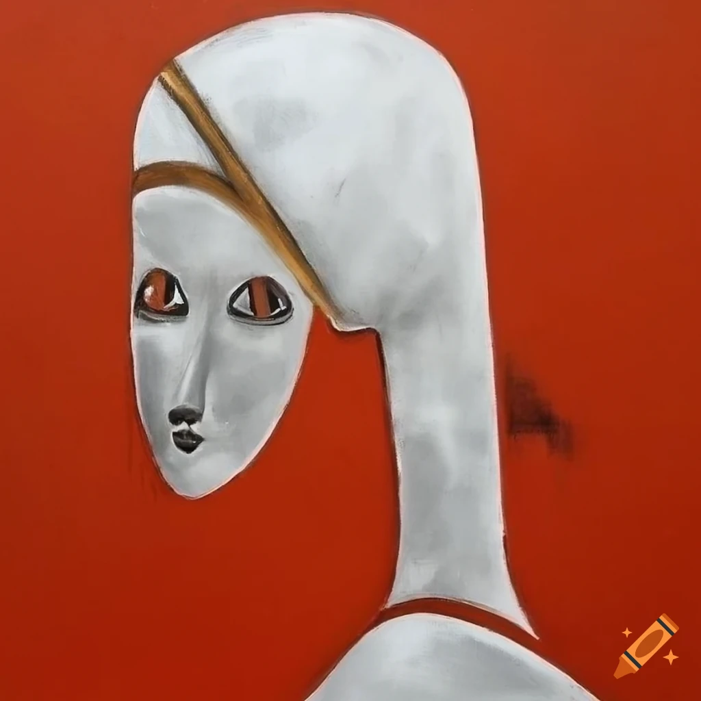 Surrealist abstract painting inspired by african tribes