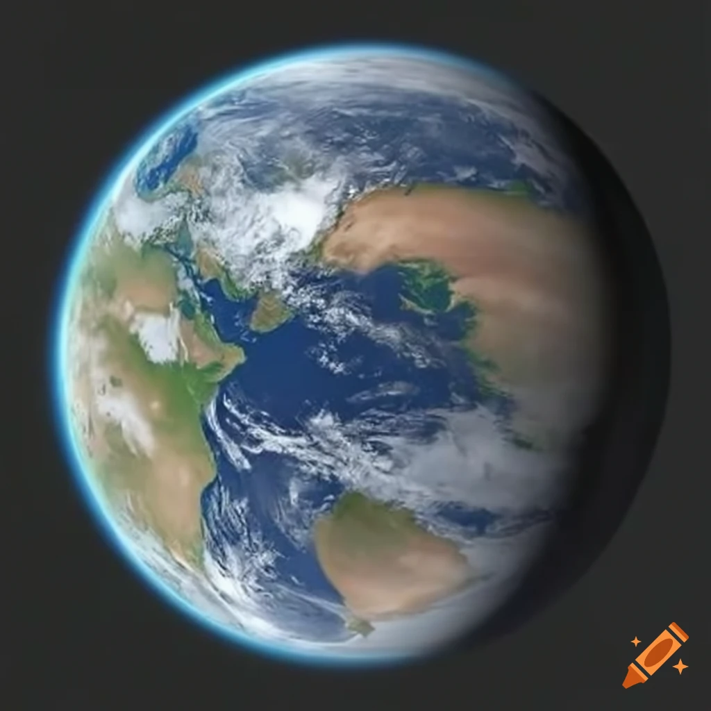 Floating earthlike in space on Craiyon