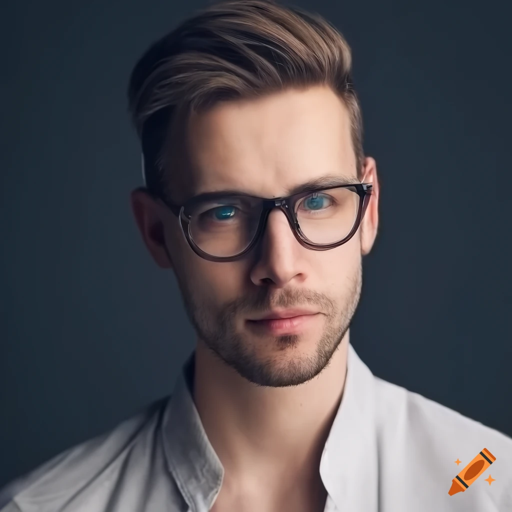 Portrait of a stylish young man with glasses