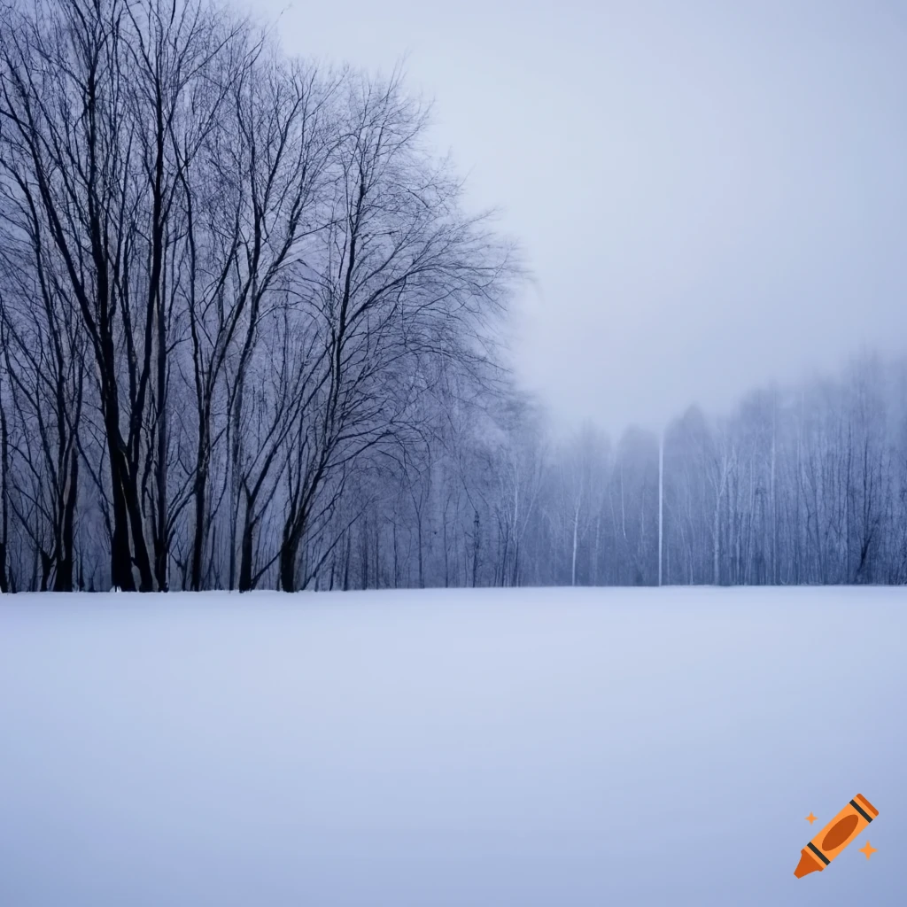 winter field with a melancholic atmosphere