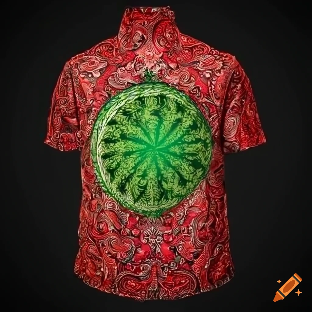 Men's shirt with green and red watermelon design on Craiyon