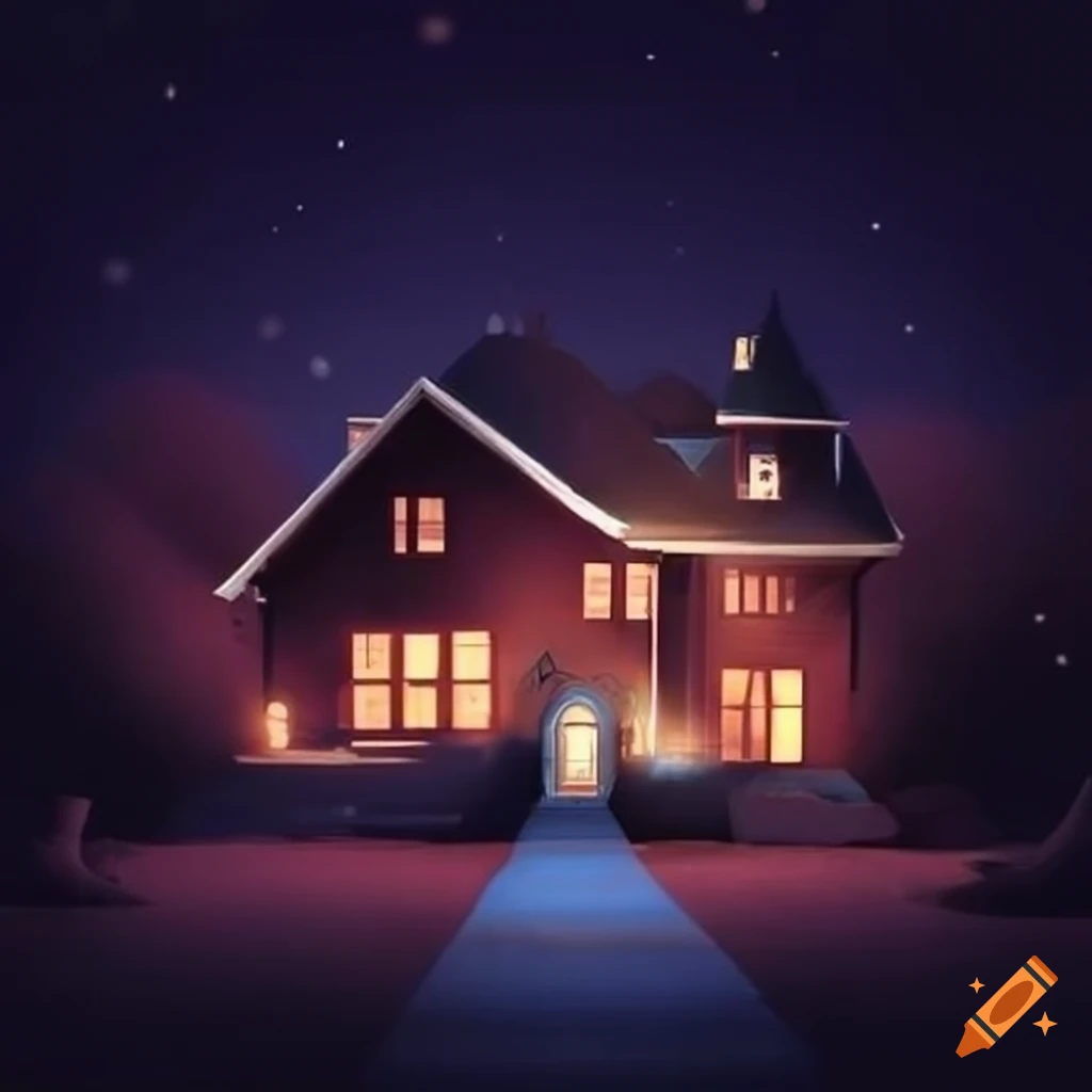 House at night with lovely lighting