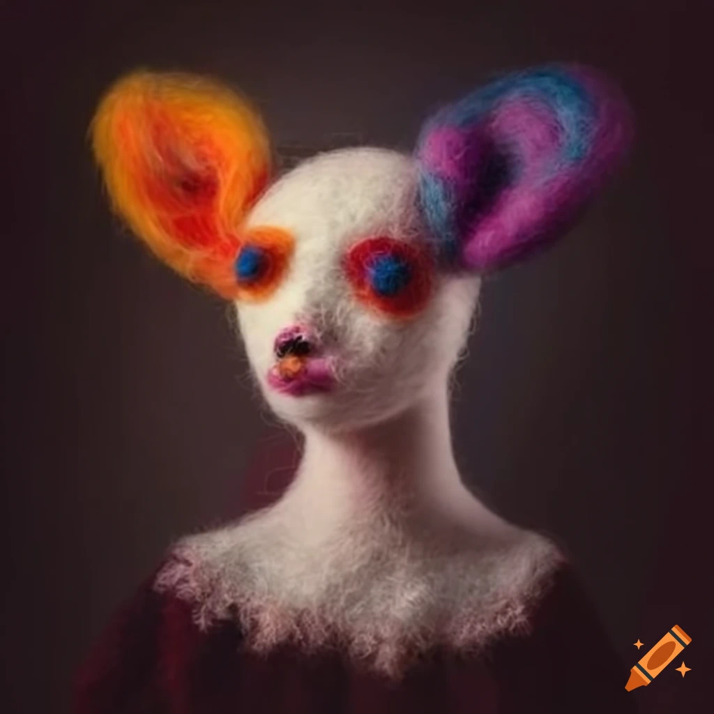 Fashionable felted wool creatures in amazing outfits