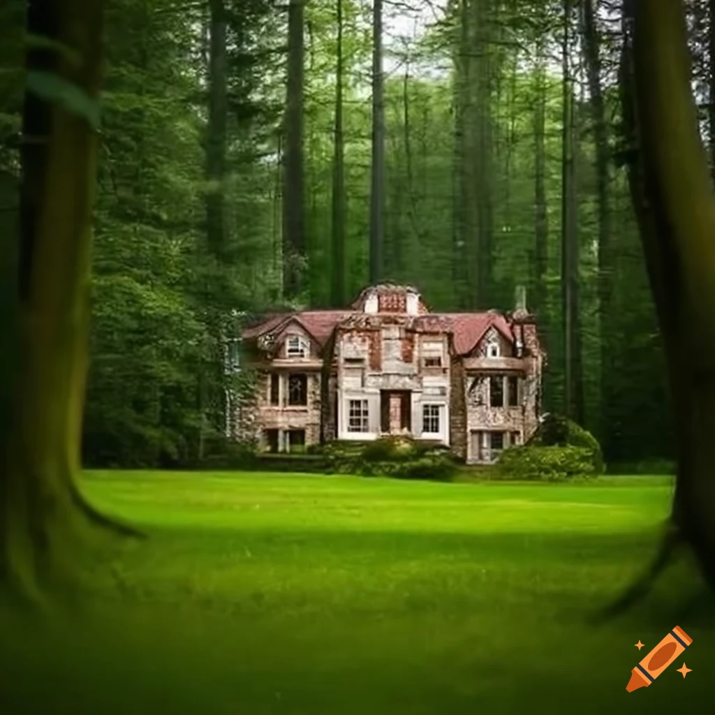 Image Of A Mansion Surrounded By Trees On Craiyon