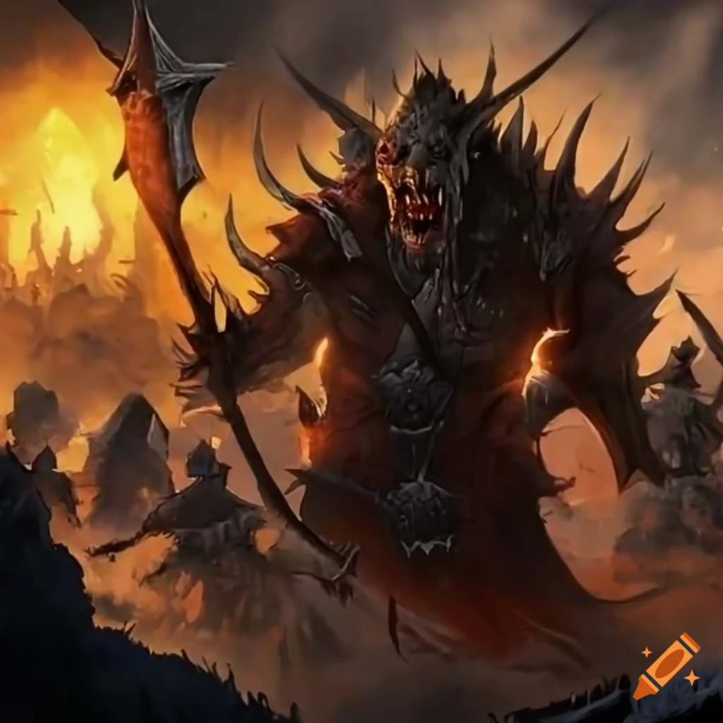 epic fantasy battle between orcs and high elves