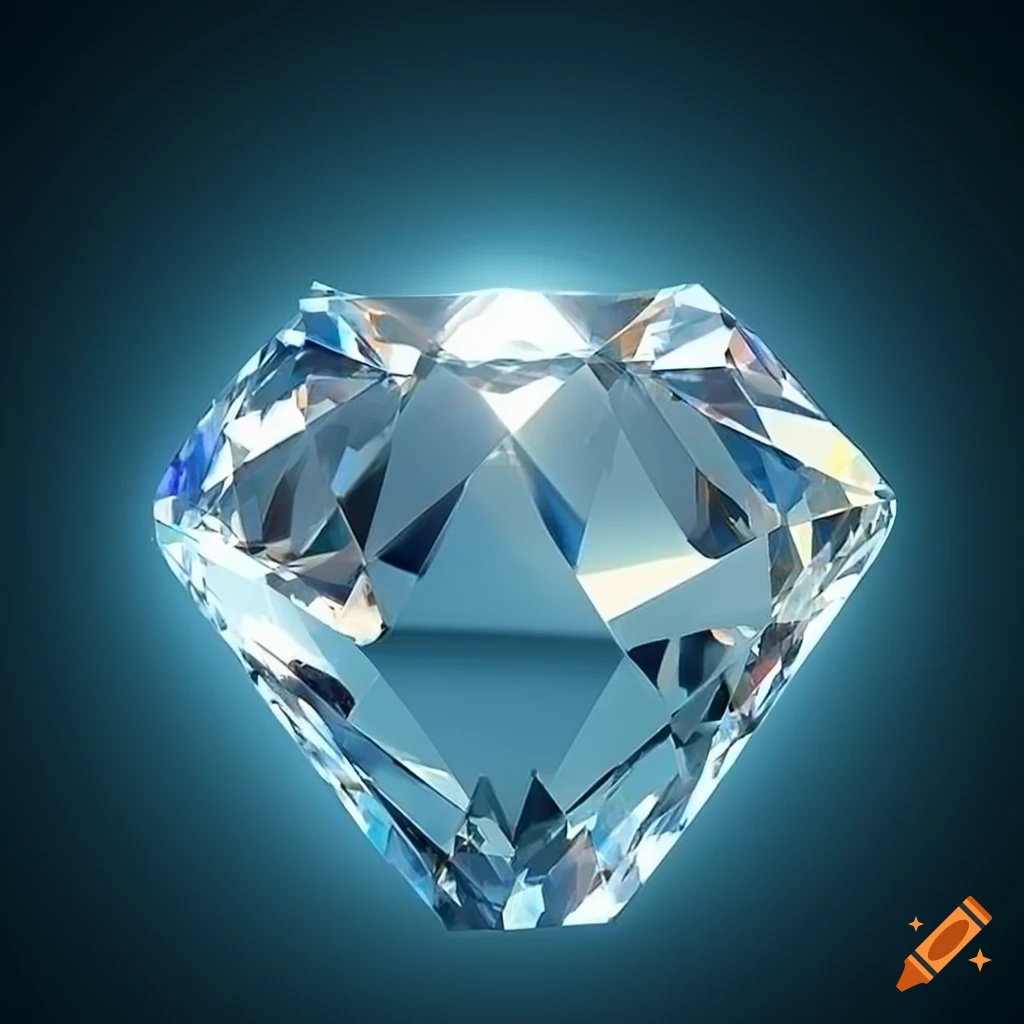Sparkling diamond crystal on white background on Craiyon
