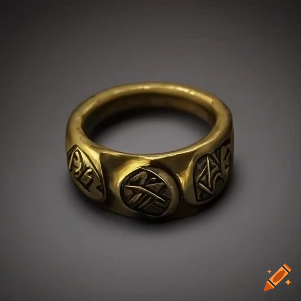 brass rings with viking runes