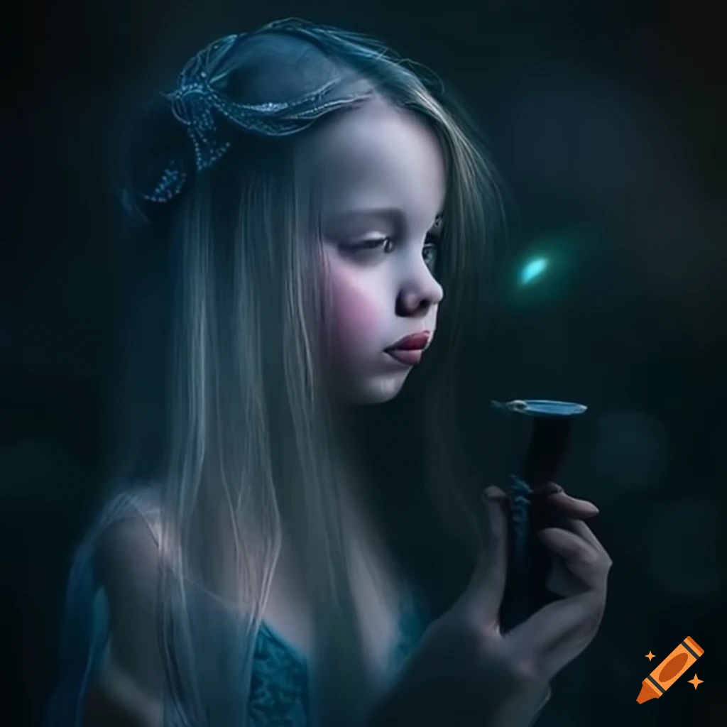 illustration of a girl with hidden knowledge