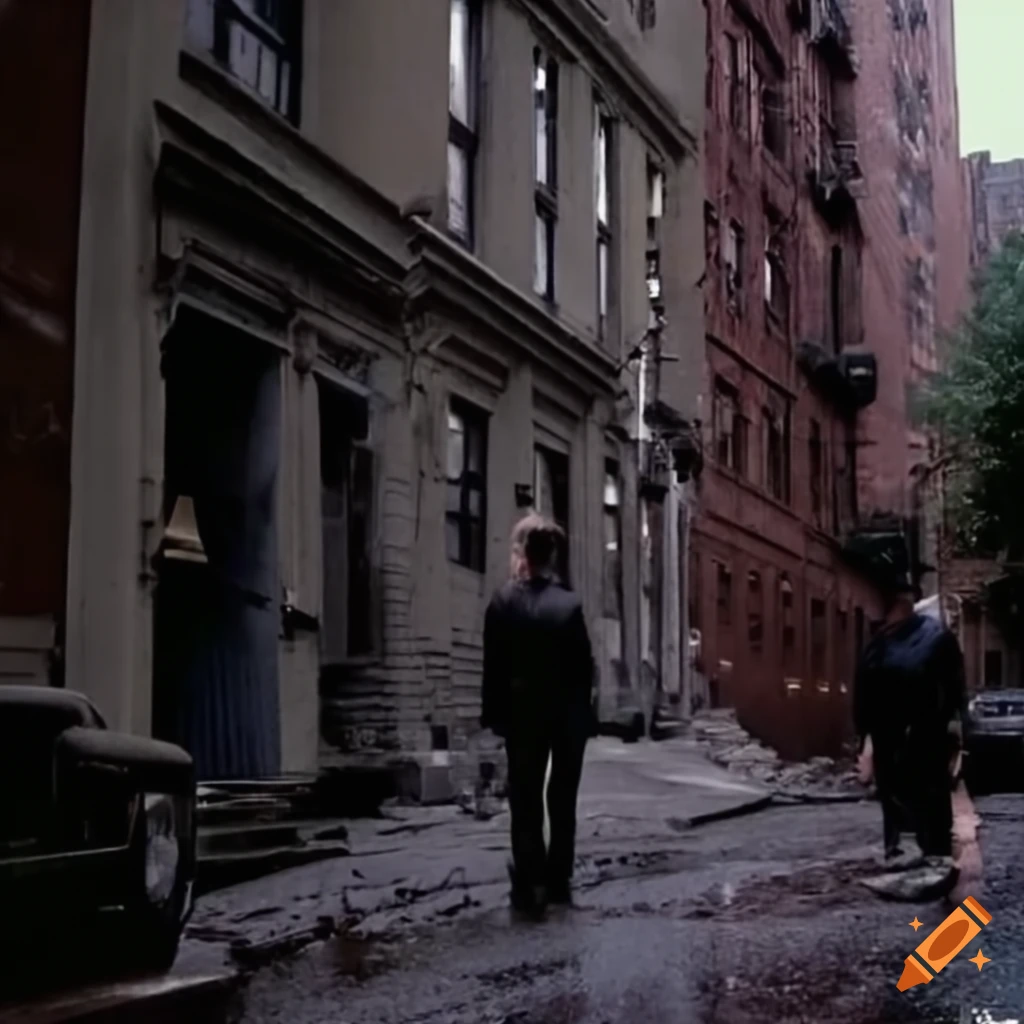 Dark alley in 90s new york