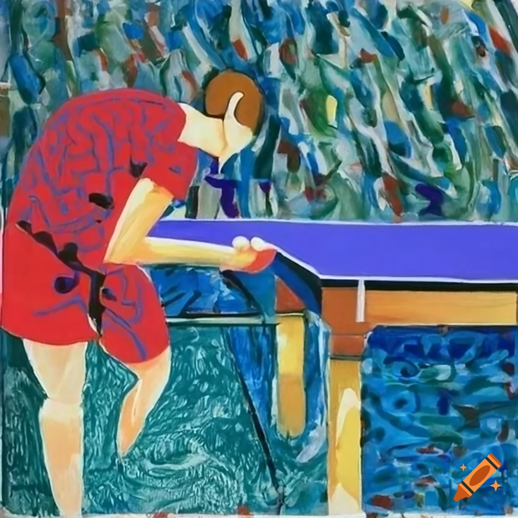 artistic representation of table tennis by Georges Braque and David Hockney